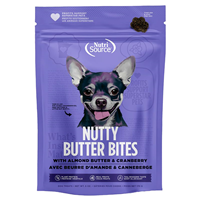 NutriSource Nutty Butter Bites Dog Treats with Almond Butter & Cranberry 6 oz