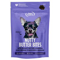 NutriSource Nutty Butter Bites Dog Treats with Peanut Butter & Banana 6 oz