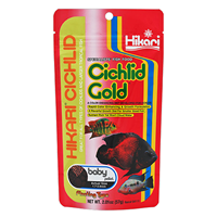 Hikari Cichlid Gold Color Enhancing Diet Baby Pellets 2.01 oz Bag Z042055041119