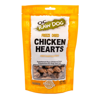OC Raw Freeze-Dried Chicken Hearts Dog Treats 4oz Bag I028396
