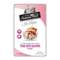 Fussie Cat Premium Pouches Tuna & Salmon in Aspic 2.47oz I031310