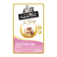 Fussie Cat Premium Pouches Chicken & Tuna in Gravy 2.47oz I031314