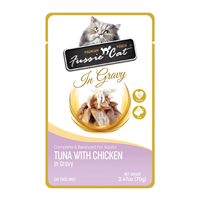 Fussie Cat Premium Pouches Tuna with Chicken in Gravy 2.47oz I031315